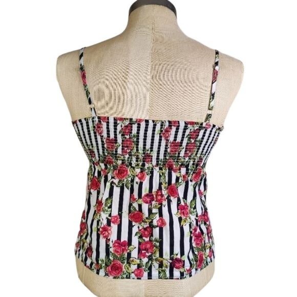 Sweetheart Baby Doll Pin-up Girl Hook & Eye Bow Summer Rose Top Tank Large - Picture 2 of 7